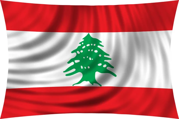 Bandera del Líbano ondeando aislada sobre blanco — Foto de Stock