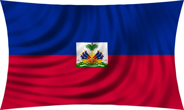 Flagge Haitis weht vereinzelt auf weißem Grund — Stockfoto