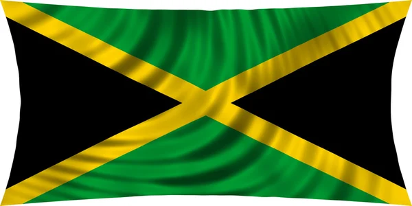 Flag of Jamaica waving isolated on white — Stock fotografie