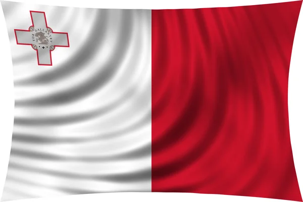 İzole üzerinde beyaz sallayarak Malta bayrağı — Stok fotoğraf