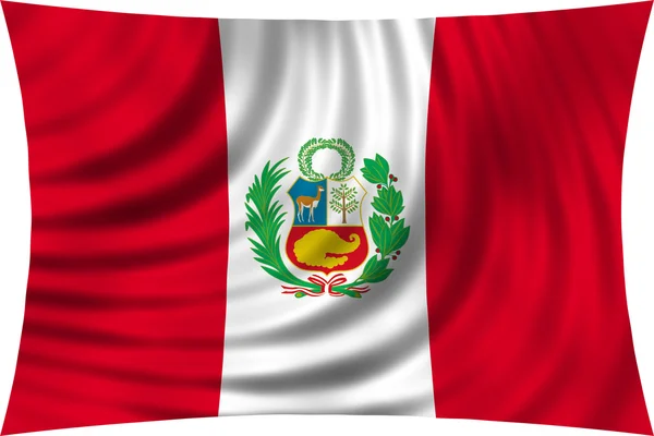 Прапор Перу, розмахуючи ізольовані на білий — стокове фото