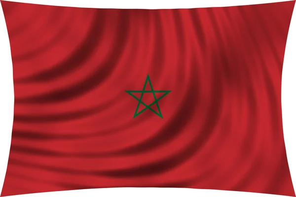 Bandiera del Marocco sventola isolata su bianco — Foto Stock