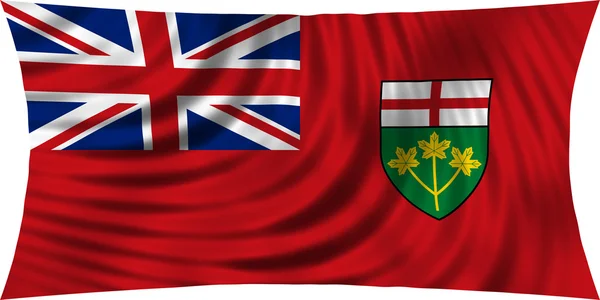 Flag of Ontario waving isolated on white — Stock fotografie