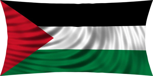 Flaga Palestyny macha na białym tle na biały — Zdjęcie stockowe
