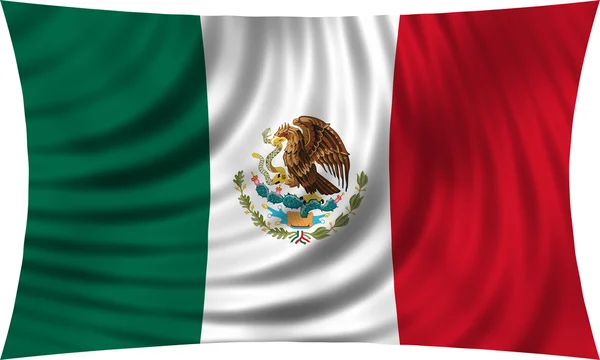 Flag of Mexico waving isolated on white — Stockfoto