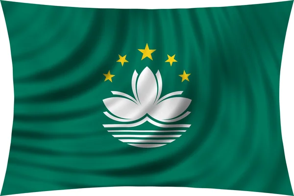 Bandeira de Macau acenando isolada sobre branco — Fotografia de Stock