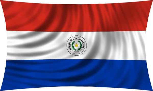 İzole üzerinde beyaz sallayarak Paraguay Cumhuriyeti bayrağı — Stok fotoğraf