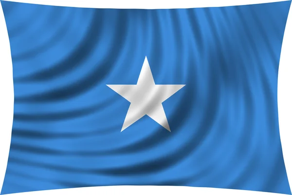 Flag of Somalia waving isolated on white — Stock Photo, Image
