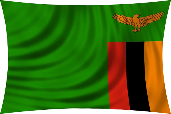 Flag of Zambia waving isolated on white — Stock fotografie