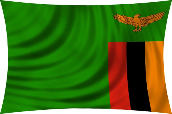 Flag of Zambia waving isolated on white — Φωτογραφία Αρχείου