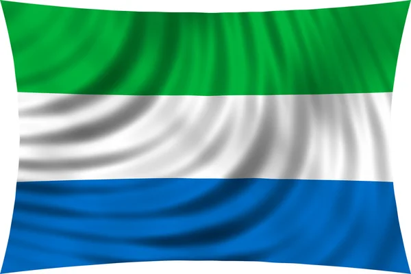 Integetett a elszigetelt fehér Sierra Leone zászlaja — Stock Fotó