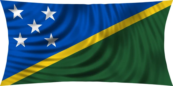 Flag of Solomon Islands waving isolated on white — Stockfoto