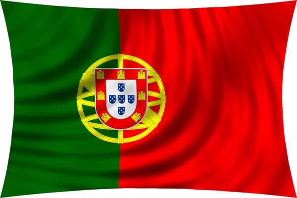 Bandeira de Portugal acenando isolada sobre branco — Fotografia de Stock