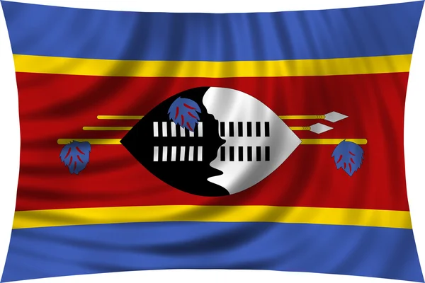 Flag of Swaziland waving isolated on white — Stock Photo, Image