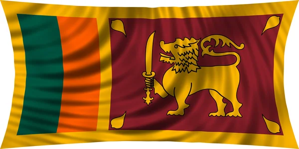 Flag of Sri Lanka waving isolated on white — Stockfoto
