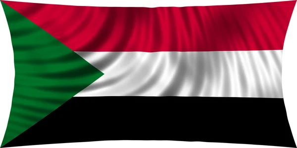 Vlag van Soedan geïsoleerd op Wit zwaaien — Stockfoto