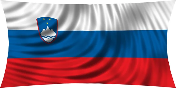 Прапор Словенії, розмахуючи ізольовані на білий — стокове фото