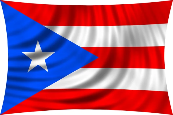 Flag of Puerto Rico waving isolated on white — Stock fotografie