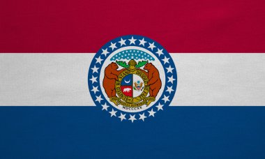 Missouri gerçek bayrağı ayrıntılı kumaş doku