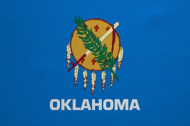 Oklahoma gerçek bayrağı ayrıntılı kumaş doku