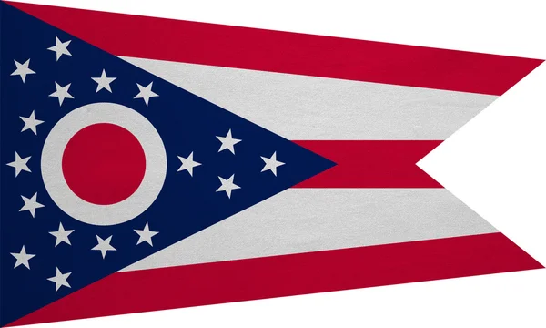 Flag of Ohio real detailed fabric texture — Stock fotografie