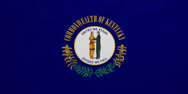 Flaga stanowa Kentucky rzeczywistym szczegółowe tekstura tkanina — Zdjęcie stockowe