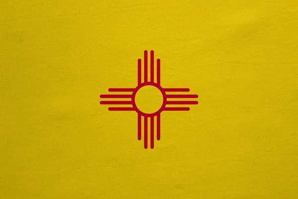 Flag of New Mexico real detailed fabric texture — ストック写真