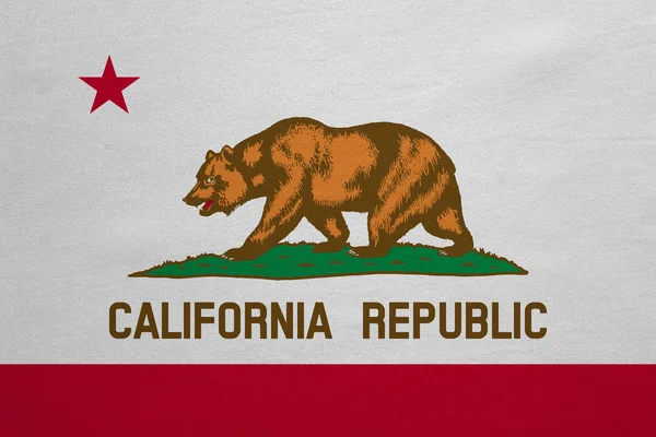 Bandeira da Califórnia textura real tecido detalhado — Fotografia de Stock
