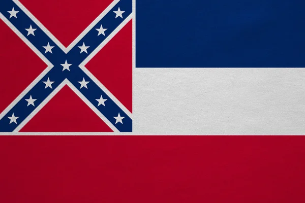Флаг Миссисипи действительно детализированная текстура ткани — стоковое фото