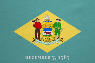 Delaware gerçek bayrağı ayrıntılı kumaş doku
