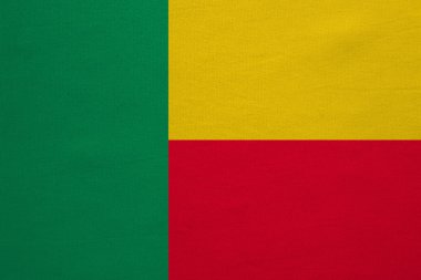 Benin gerçek bayrağı ayrıntılı kumaş doku