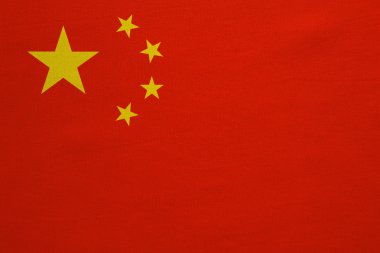 Çin gerçek bayrağı ayrıntılı kumaş doku