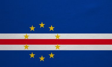 Cape Verde gerçek bayrağı ayrıntılı kumaş doku