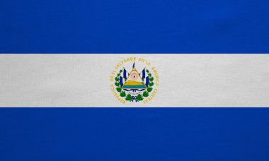 El Salvador gerçek bayrağı ayrıntılı kumaş doku