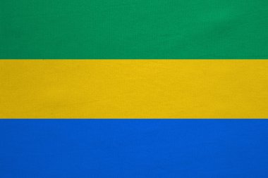 Gabon gerçek bayrağı ayrıntılı kumaş doku