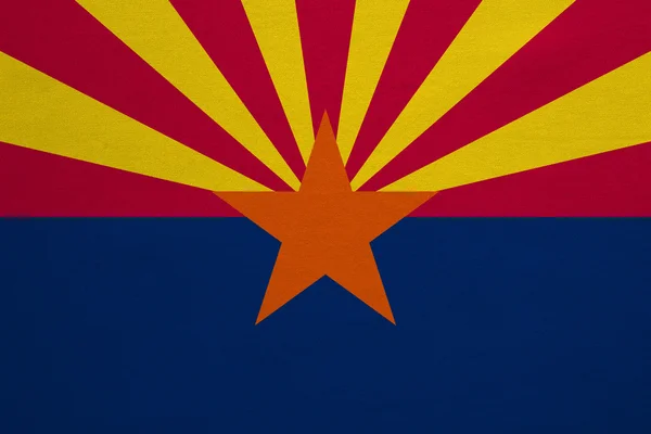 Vlag van Arizona onroerend gedetailleerde textuur van de stof — Stockfoto