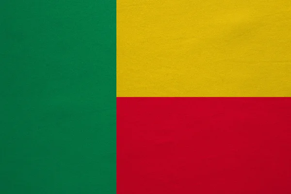 Valós Benin zászlaja részletes szövet szerkezete — Stock Fotó