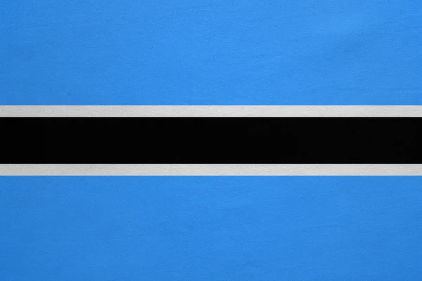 Flag of Botswana real detailed fabric texture — Stock Photo, Image