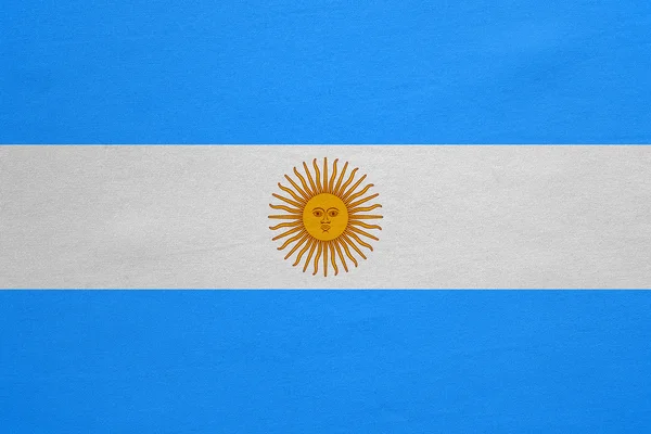 Flag of Argentina real rinci kain tekstur — Stok Foto