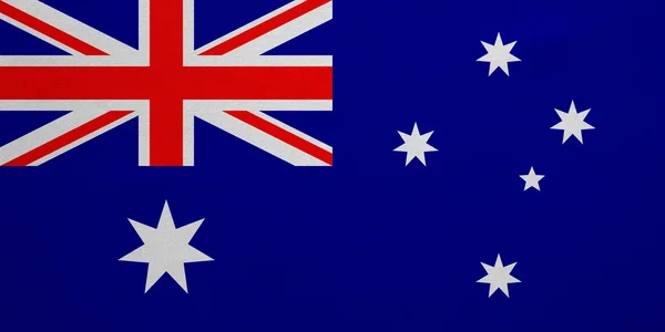 Flag of Australia real detailed fabric texture — Stockfoto