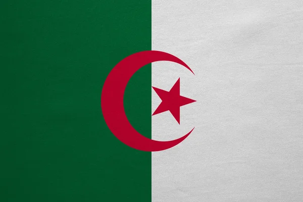 国旗的阿尔及利亚真实细致的织物纹理 — 图库照片