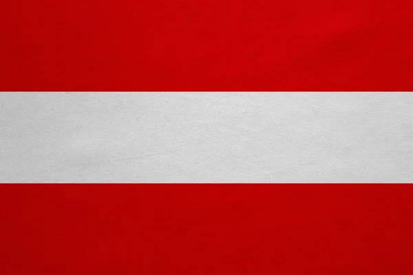 Avusturya gerçek bayrağı ayrıntılı kumaş doku — Stok fotoğraf