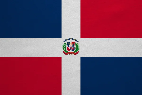 Bandera de República Dominicana textura de tela detallada —  Fotos de Stock