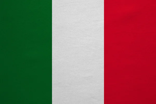 Bandera de Italia textura de tela detallada real — Foto de Stock