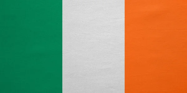 Bandeira da Irlanda textura real tecido detalhado — Fotografia de Stock