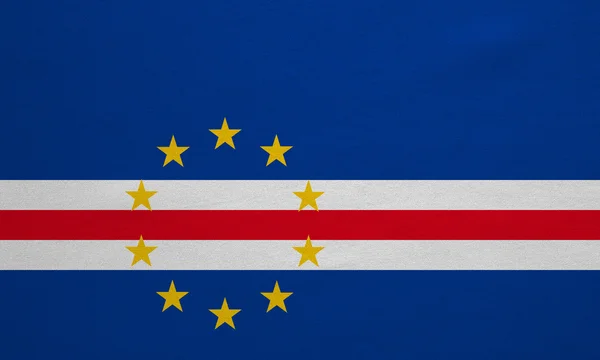 Bandiera di Capo Verde vera trama dettagliata tessuto — Foto Stock