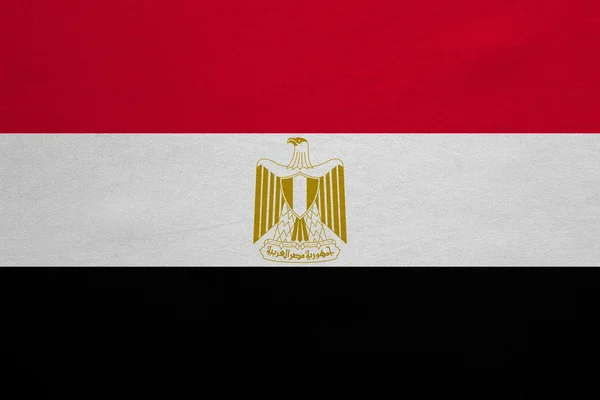 Flag of Egypt real detailed fabric texture — ストック写真