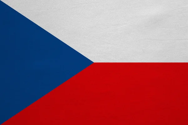 Flag of Czech Republic detailed fabric texture — Stockfoto