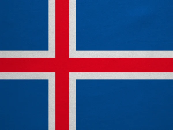 Flag of Iceland real detailed fabric texture — Stock Photo, Image