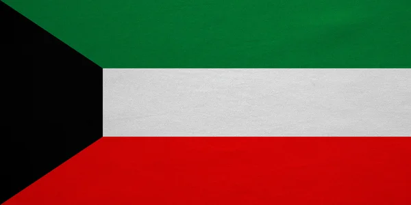 Flag of Kuwait real detailed fabric texture — Stockfoto